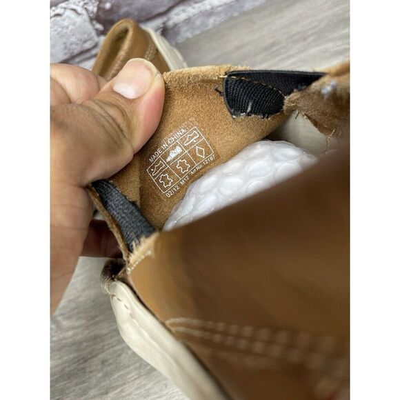 Crocs Brown Leather Vented Soles Cushioned Outdoor Loafers Men’s Sz 12M US/45EU - Picture 14 of 16